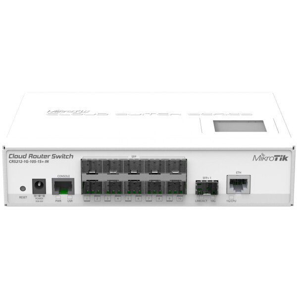 

Коммутатор MikroTik CRS212-1G-10S-1S+IN (1x1G, 1xSFP+, 10хSFP, L3)