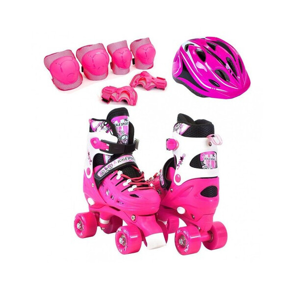 

Роликовые коньки Комплект Scale Sport SS007 розовый (размер 33-36)