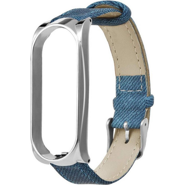 

Ремешок Gasta Jeans Blue for Xiaomi Mi Band 3 and Mi Band 4 color Silver