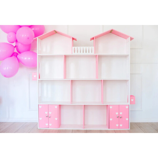 

Кукольный Домик KiddyRoom 4 этажа Белый с розовым