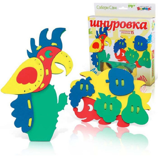 

Шнуровка Бомик Ежик + Попугай (608)