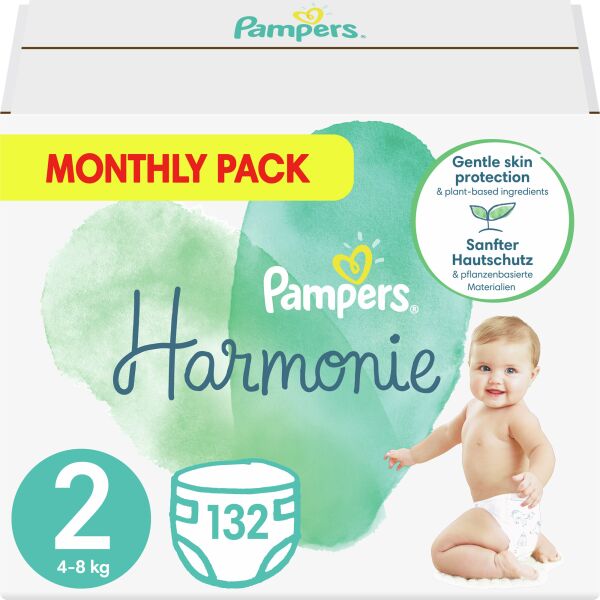 

Подгузники Pampers Harmonie Mini Размер 2 (4-8 кг), 132 шт (8006540156384)