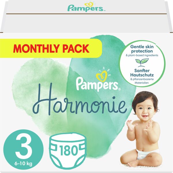 

Подгузники Pampers Harmonie Размер 3 (6-10 кг), 180 шт (8006540156414)
