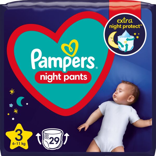 

Подгузники-трусики ночные Pampers Night Pants Размер 3 (6-11 кг), 29 шт (8006540234679)