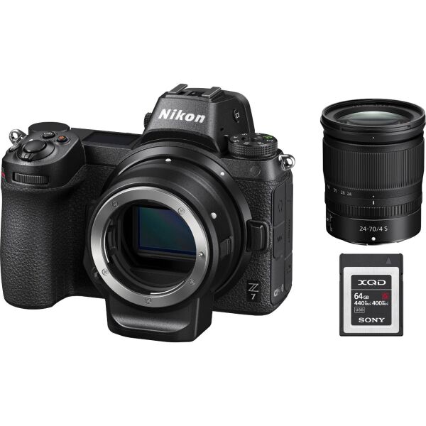 

Фотоаппарат Nikon Z7 kit (24-70mm) + FTZ Mount Adapter + 64GB XQD (VOA010K008)