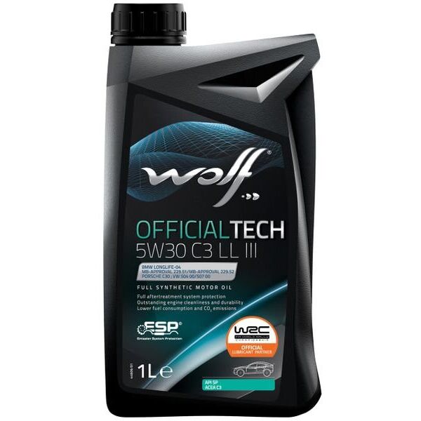 

Масло моторное WOLF 5W-30 OFFICIALTECH C3 LL III 1л (1048179)