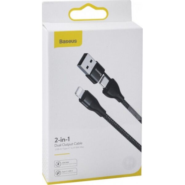 

Baseus 2in1 USB+Type-C to IP 18W 1m (CATLYW-G01) черный