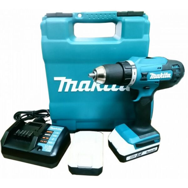 

Аккумуляторная дрель-шуруповерт Makita DF488D + 2 акк 18 В 1.5 А/ч + ЗУ + кейс (DF488DWE)