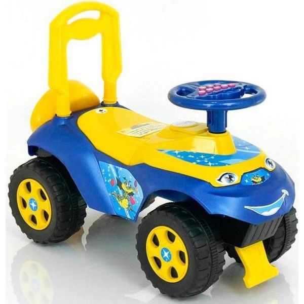 

Толокар Машинка Doloni Toys руль на русском языке Синий/желтый (bc-fl-1052)