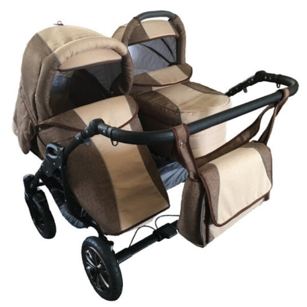 

Детская коляска для двойни Trans Baby Jumper Duo Len Brown/Beige (TB.JuD.Lux03/Lux24)