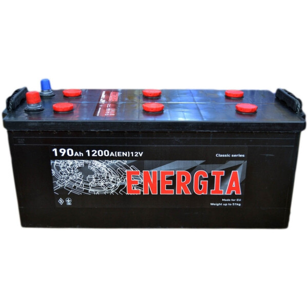 

Автомобильный аккумулятор ENERGIA 190А боковая(+/-) (1200EN) (д513*ш223*в195)