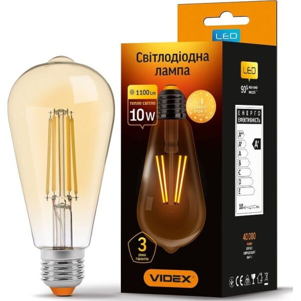 

LED лампа VIDEX Filament ST64FA 10W E27 2200K бронза (VL-ST64FA-10272)
