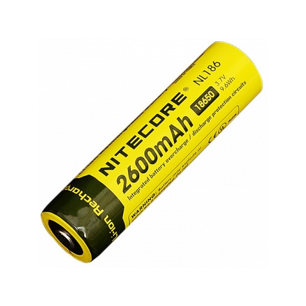 

литиевый Li-Ion 18650 Nitecore NL186 3.7V (2600mAh), защищенный 6-1020