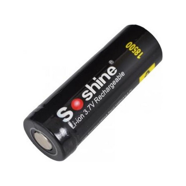 

литиевый Li-Ion 18500 Soshine 3.7V (1400mAh), защищенный 11-1052