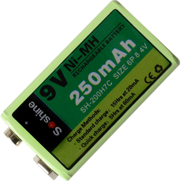 

никель-металлогидридный Ni-MH Крона (6F22) Soshine 8.4V (250mAh) 11-1024
