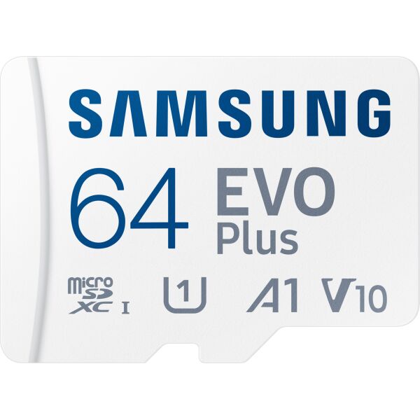 

Карта памяти Samsung EVO Plus microSDXC 64GB UHS-I Class 10 + SD адаптер (MB-MC64KA/RU)