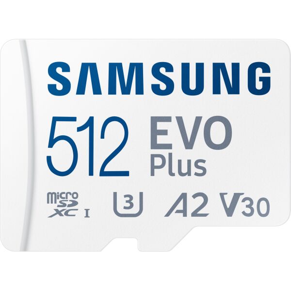 

Карта памяти Samsung EVO Plus microSDXC 512GB UHS-I Class 10 + SD адаптер (MB-MC512KA/RU)