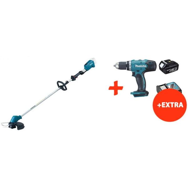 

Аккумуляторная коса Makita DUR182LZ+аккумуляторная дрель-шуруповерт Makita DDF453RFX7 (DUR182LRFX7)