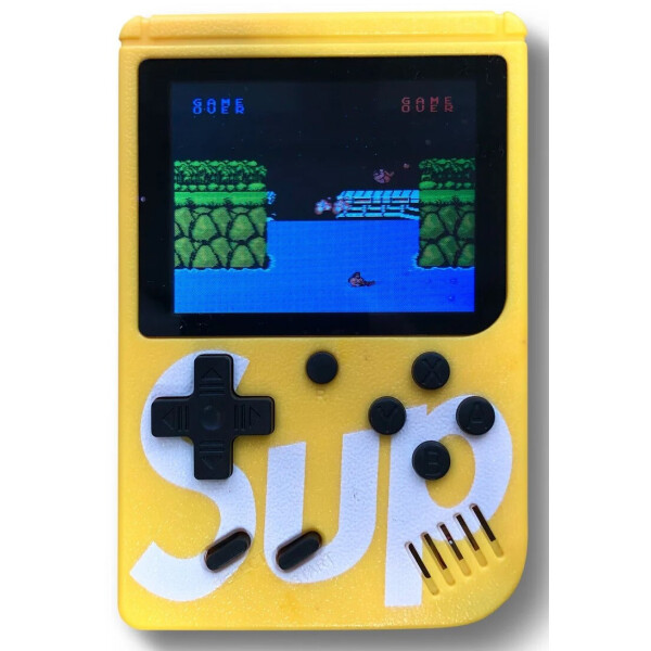

Портативная игровая ретро консоль ПРИВЕТ из 90 ых SUP GAME BOX желтая