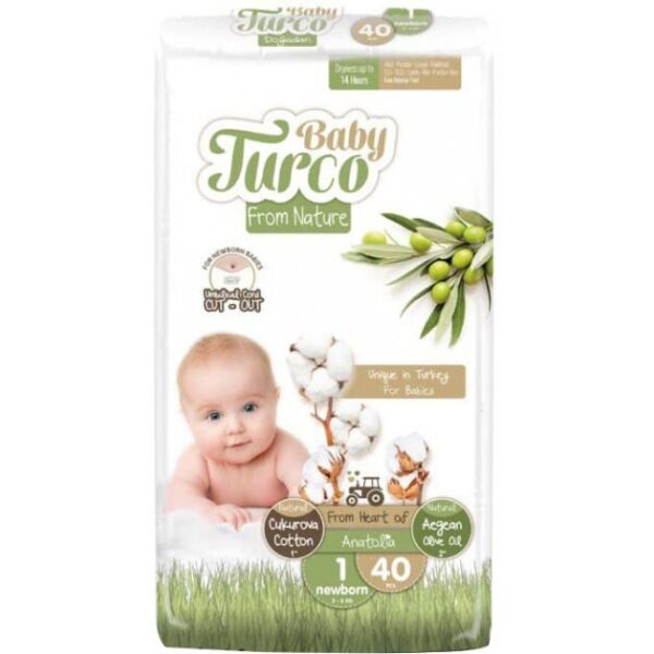 

Подгузники детские Baby Turco 1 Newborn 2-5 кг, 40 шт (8682241200016)