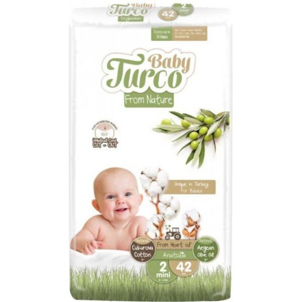 

Подгузники детские Baby Turco 2 Mini 3-6 кг, 42 шт (8682241200023)