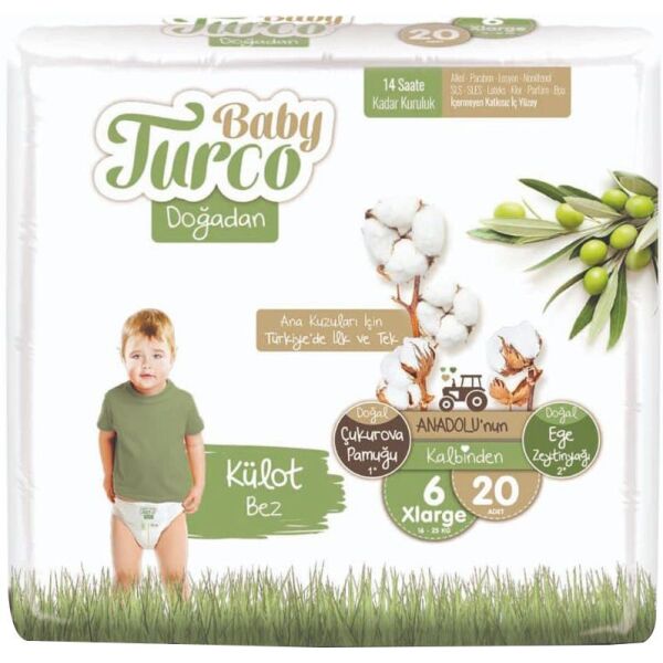 

Подгузники детские Baby Turco 6 XL 16+ кг, 20 шт (8682241200078)