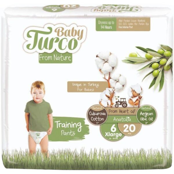 

Подгузники-трусики детские Baby Turco 6 XL 16+ кг, 20 шт (8682241200702)