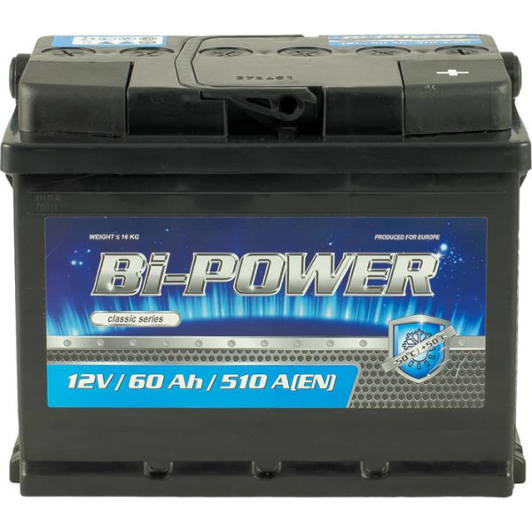 

Автомобильный аккумулятор BI-Power 6СТ-60 АзЕ (KLV060-00) Euro