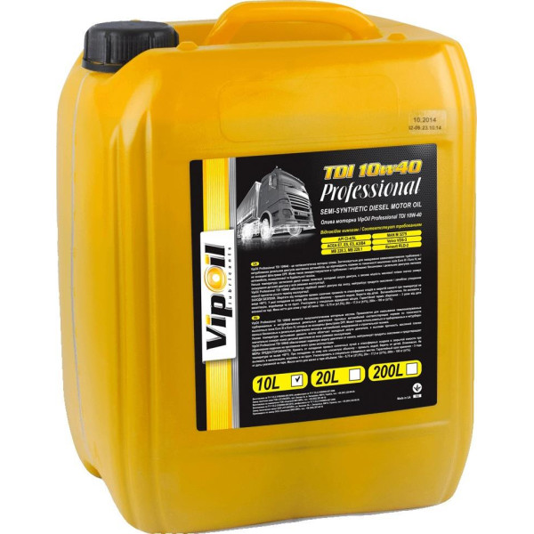 

Моторное масло VipOil Professional TDI 10W40 CI-4/SL, 10L (162840)