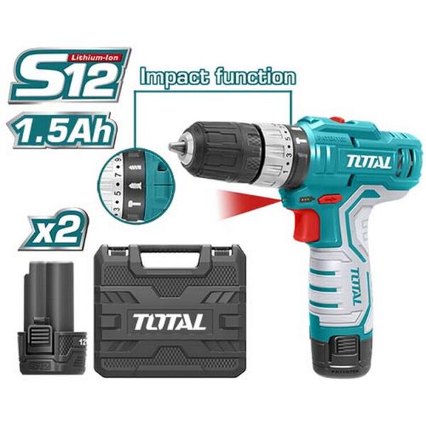 

TOTAL TIDLI1232 ударный 12V, Li-Ion, 2акк, чемодан (6514152)
