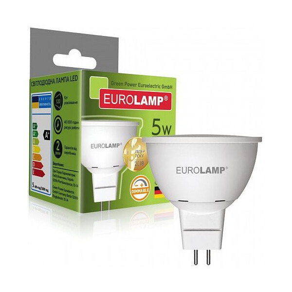 

Лампа светодиодная EUROLAMP ЕКО dimmable MR16 5W GU5.3 4000K (50) (LED-SMD-05534(N)dim)