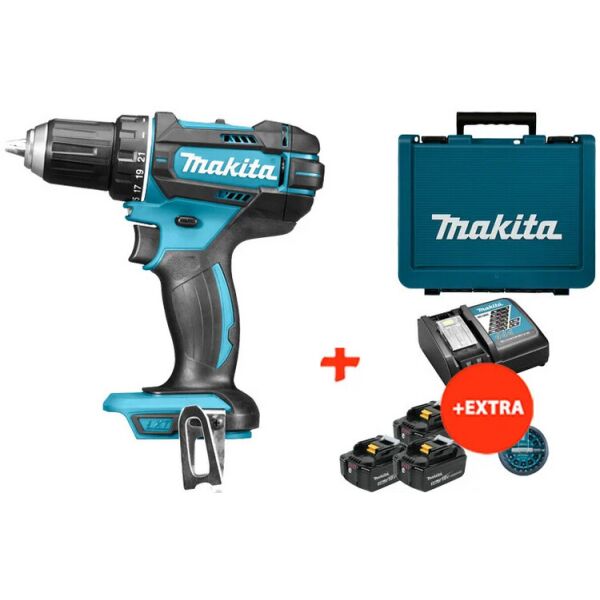 

Аккумуляторная дрель-шуруповерт Makita DDF482Z + быстрозарядное ЗУ + 3 акк 18V 5Ah + набор бит + кейс
