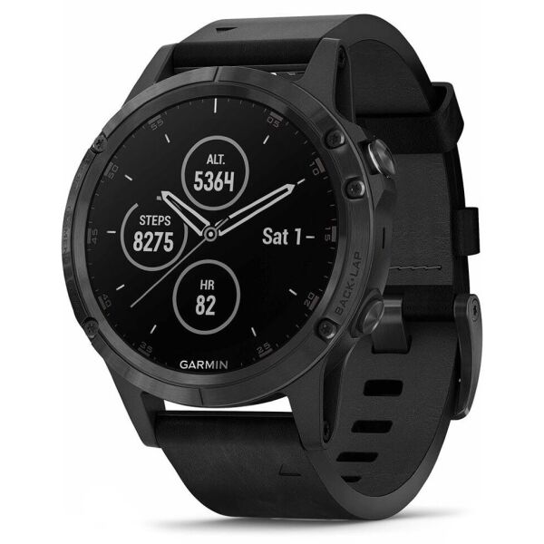

Garmin Fenix 5 Plus Sapphire Black with Leather Band (010-01988-07)