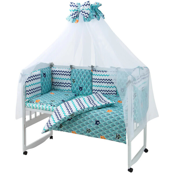 

Детская постель Babyroom Classic Bortiki-01 (8 элементов) бирюзовый (лес)