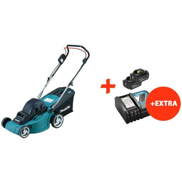 

Аккумуляторная газонокосилка Makita DLM380Z+2 акк.18V 5 Ah+быстрозарядное ЗУ (DLM380RT2)