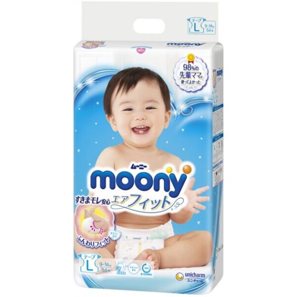 

Подгузники детские Moony L 9-14 кг, 54 шт (4903111244911)