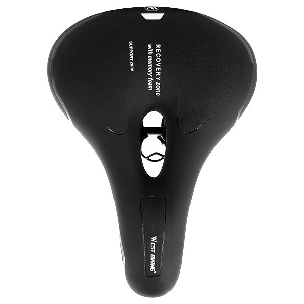 

Седло West Biking 0801098 Black + White с эфектом памяти с отверстием +крепление