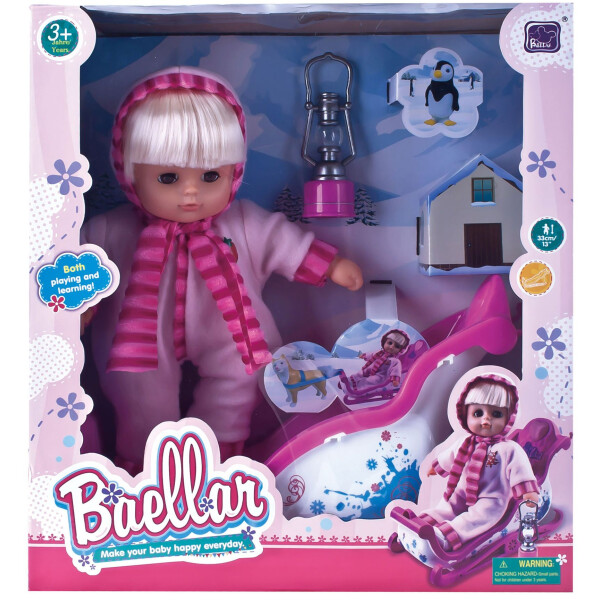 

Пупс с санками, размер 33 см BAELLAR (10099)