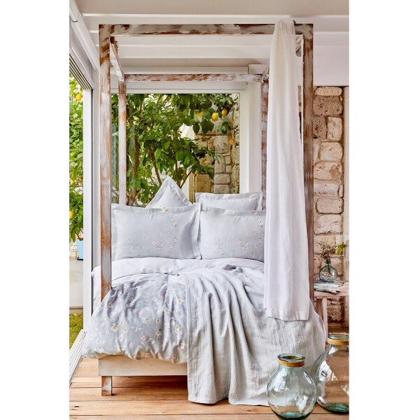 

Комплект постельного белья Karaca Home - Nadia gri серый pike jacquard 220х230 евро (svt-2000022254007)