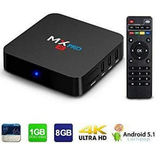 

Приставка Smart TV-BOX MX PRO-4k S905W 1GB/8GB Android 5.1