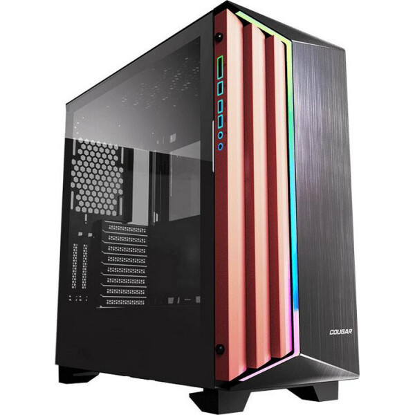 

Cougar Dark blader-s Игровой корпус, 4*3.5"/4*2.5",панель из шлифованного алюминия, RGB подсветка, закаленное стекло