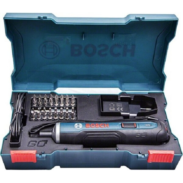 

Отвертка аккумуляторная Bosch GO SET в футляре с набором бит и з/у