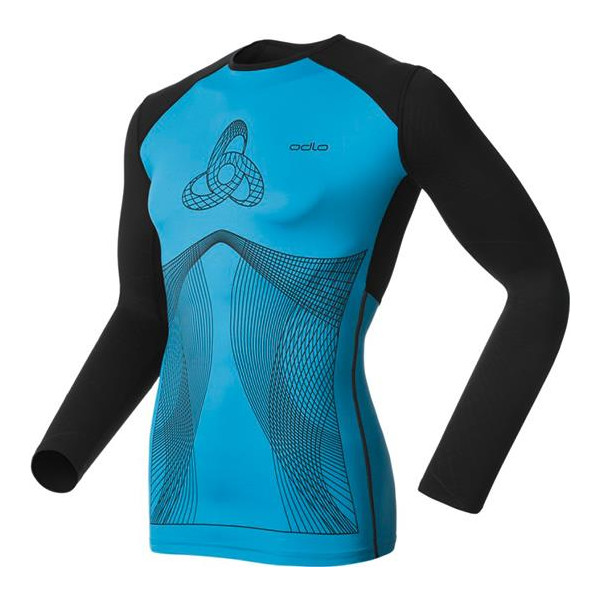 

Термобелье ODLO Shirt l/s crew neck MUSCLE FORCE 23601 blue-black M