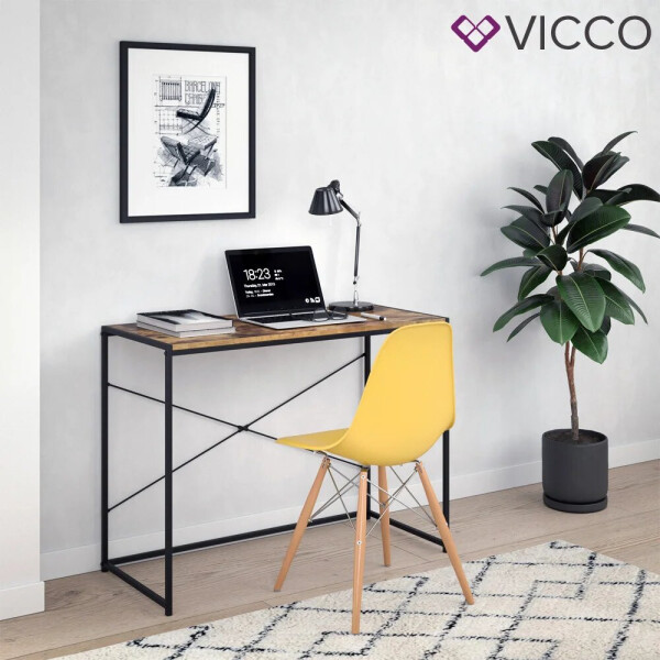 

Компьютерный стол лофт 100х45 Vicco Fyrk, винтажное дерево
