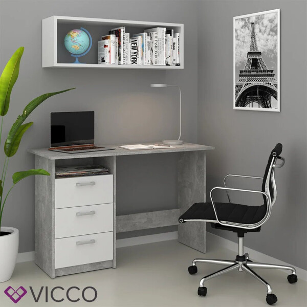

Компьютерный стол 120x77 Vicco Meiko, бетон/белый