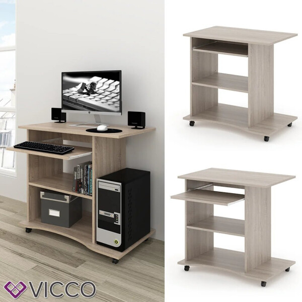 

Компьютерный стол на колесиках 80x50 Vicco Harm, сонома