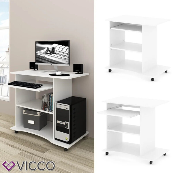 

Компьютерный стол на колесиках 80x50 Vicco Harm, белый
