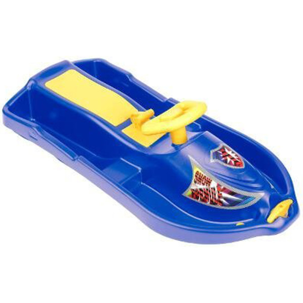 

Санки с рулем Plastkon Snowboat синий