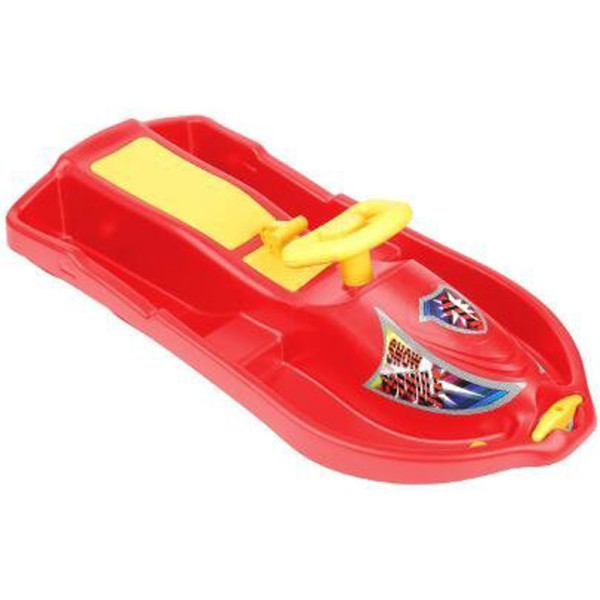 

Санки с рулем Plastkon Snowboat красный