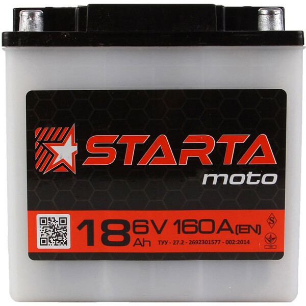 

Автомобильный аккумулятор STARTA Moto 6CT 18 (Под клему) [–|+]